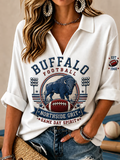 Women's Casual Football Print T-Shirt