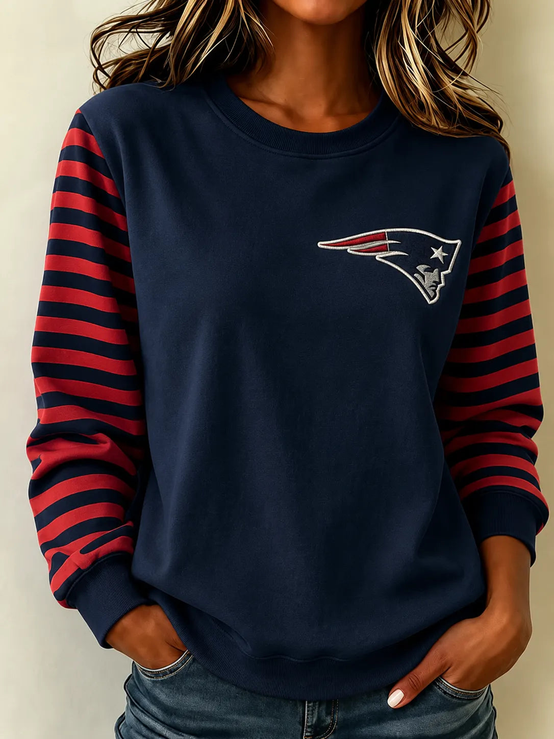 Women's Football Printed Crewneck Sweatshirt