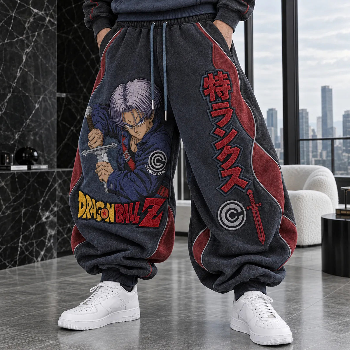 Unisex Loose-fit Casual Lantern-style Sweatpants