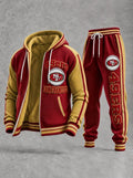 Unisex Casual Football Print Hoodies Set