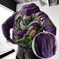 Unisex Oversized Casual Anime-print Corduroy Hoodie