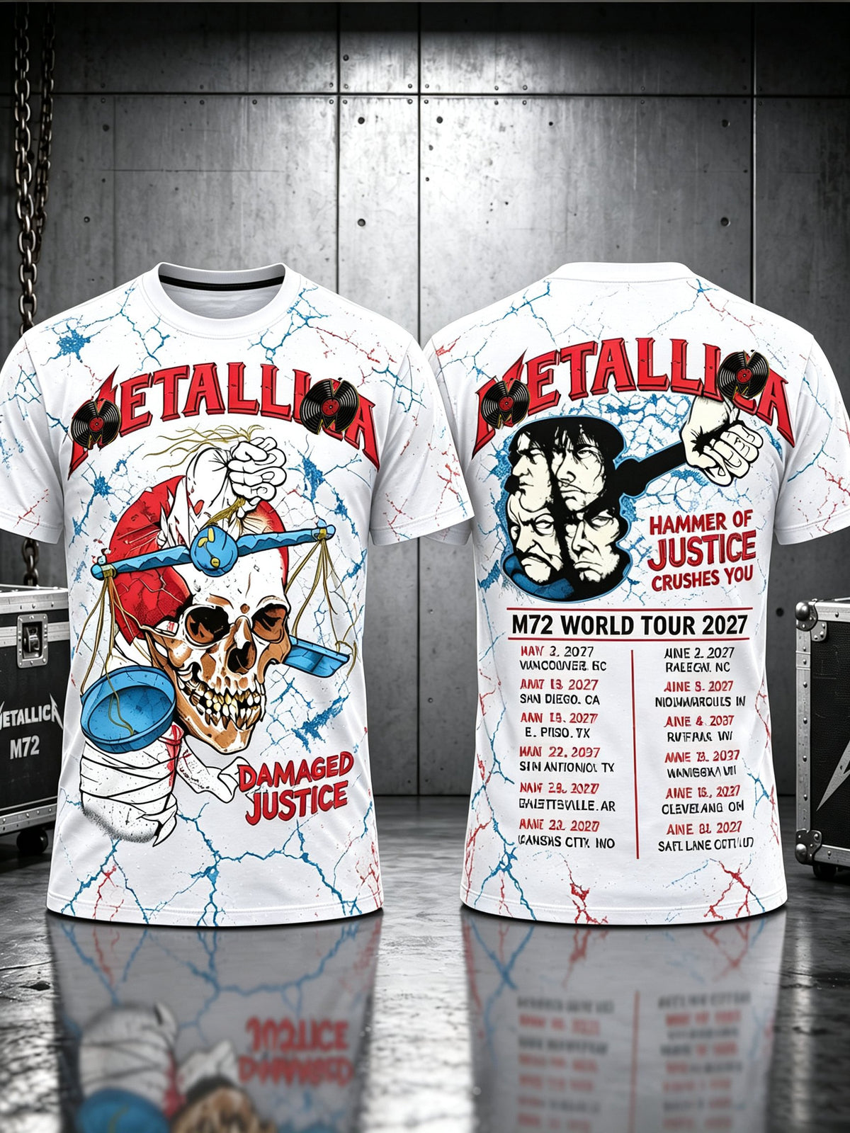 Men's Short-Sleeve T-Shirt with Music Tour Print