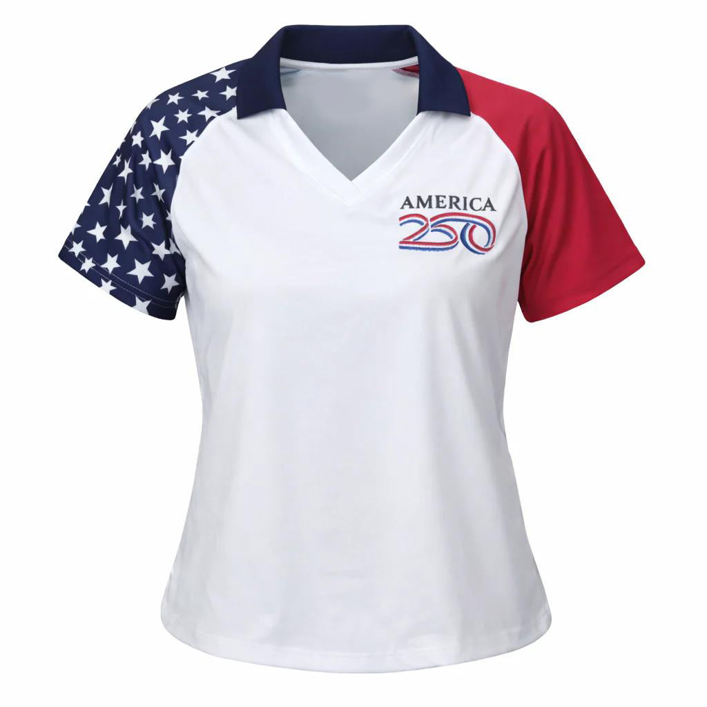 America250 Women's Embroidered Patriotic Polo