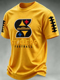 Men's Vintage Football Inspired Graphic Mesh T-Shirt